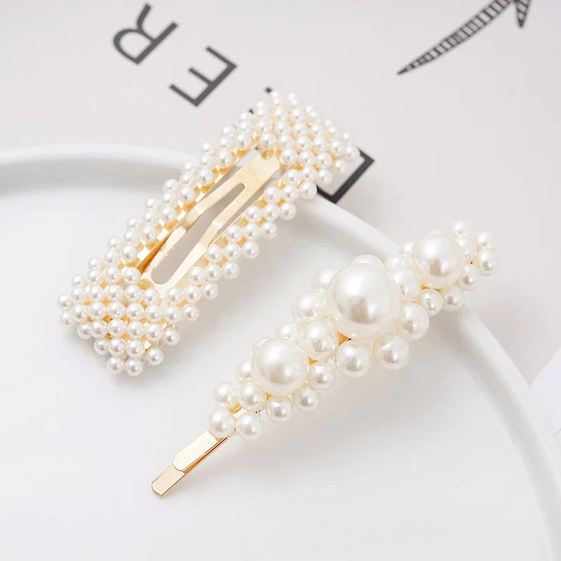 Accessoires Glamour : Ensemble Élégant de Pinces à Cheveux avec Perles Brillantes