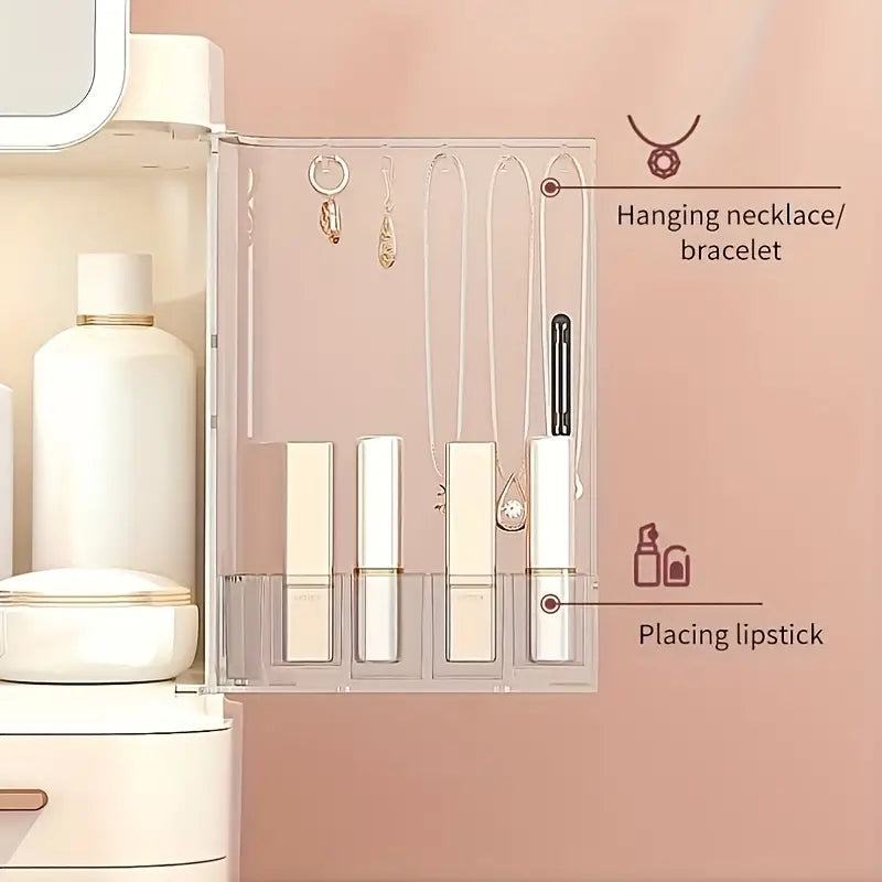 Boîte de Rangement Maquillage Luxe avec Miroir LED - Organisateur