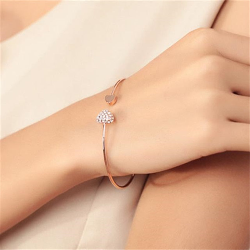 Bracelet ajustable avec Double cœur