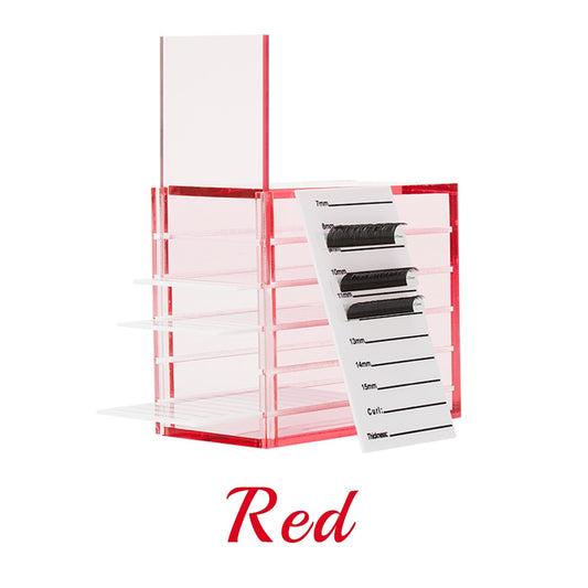 Boite de rangement pour 5 palettes d'extensions de cils - Rouge